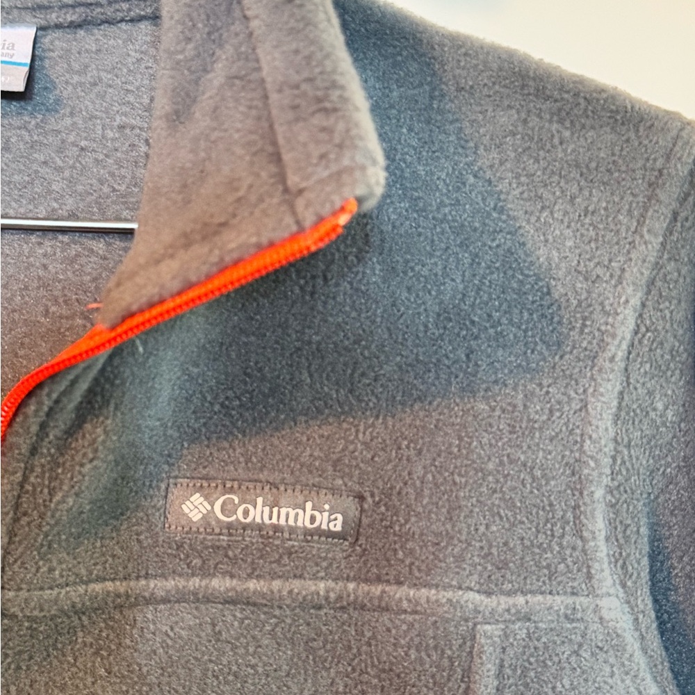 Columbia Kids Gray Fleece Jacket with Orange Trim - Picture 4 of 6
